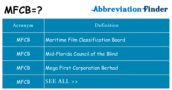 What does mfcb stand for
