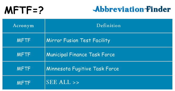 What does mftf stand for