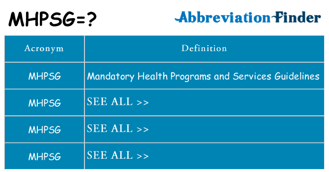 What does mhpsg stand for