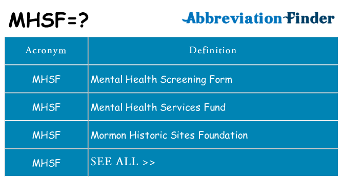 What does mhsf stand for