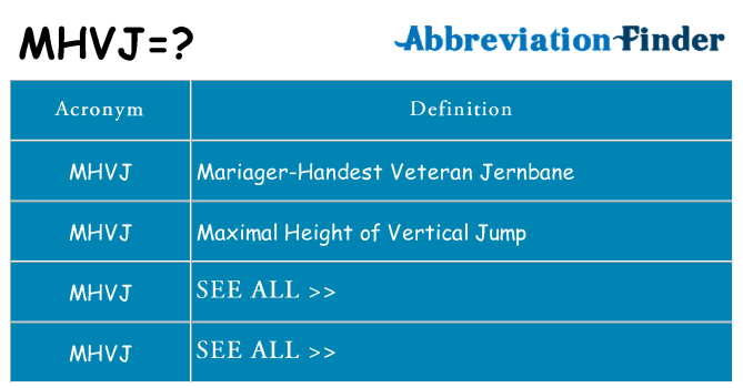 What does mhvj stand for