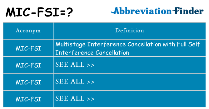 What does mic-fsi stand for