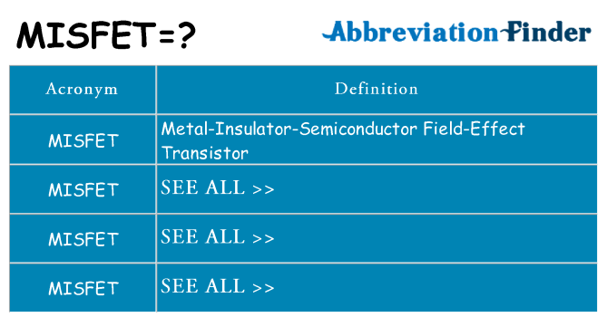 What does misfet stand for