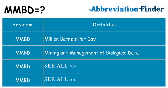 What does mmbd stand for