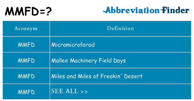 What does mmfd stand for