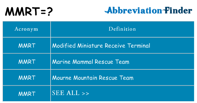 What does mmrt stand for