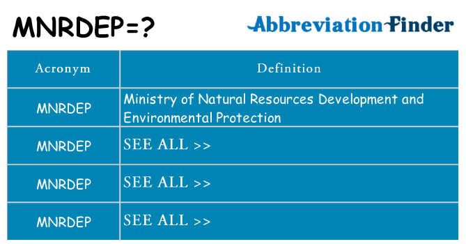 What does mnrdep stand for