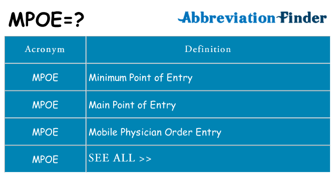 What does mpoe stand for