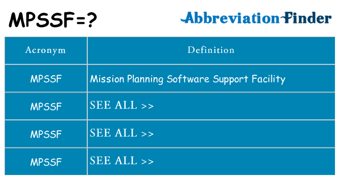 What does mpssf stand for