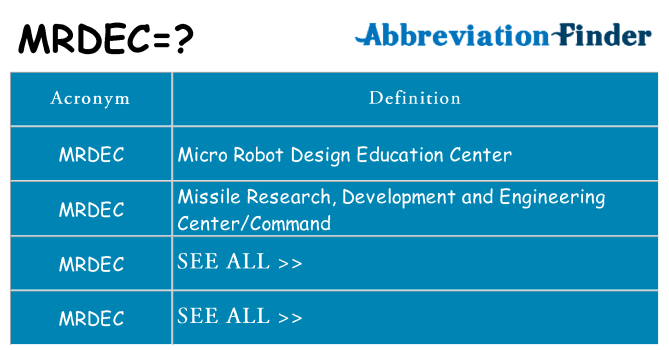 What does mrdec stand for
