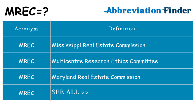 What does mrec stand for