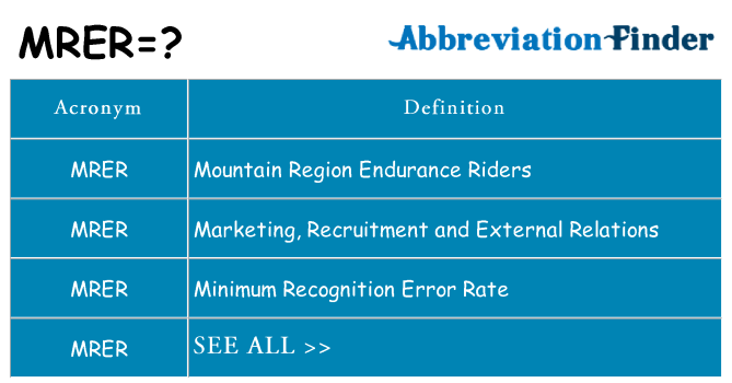 What does mrer stand for