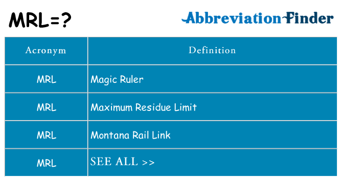 What does mrl stand for