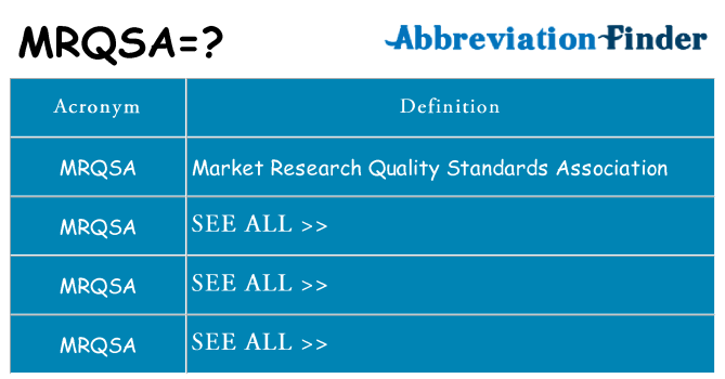 What does mrqsa stand for
