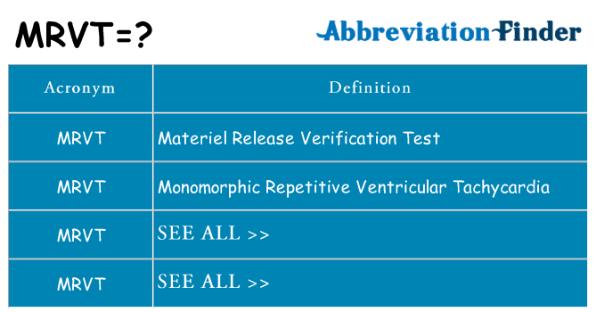What does mrvt stand for