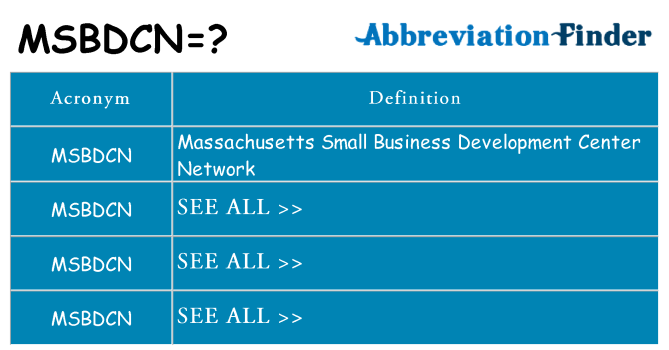 What does msbdcn stand for