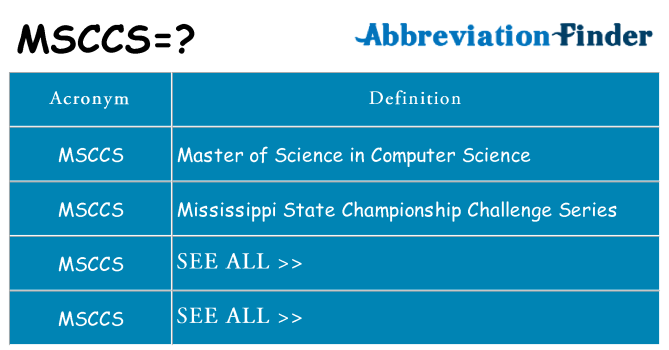What does msccs stand for