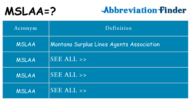 What does mslaa stand for