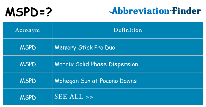What does mspd stand for