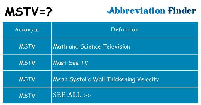 What does mstv stand for
