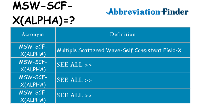 What does msw-scf-xalpha stand for