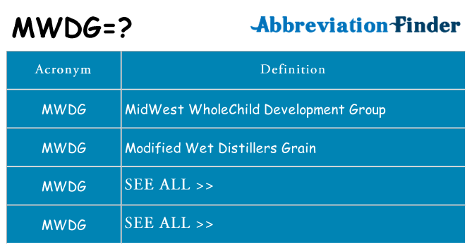 What does mwdg stand for