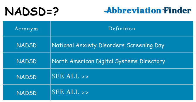 What does nadsd stand for