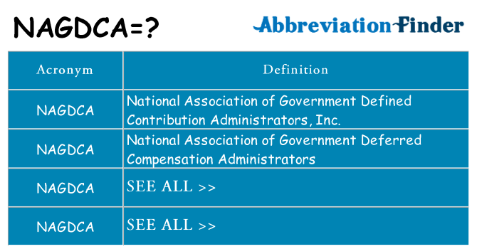 What does nagdca stand for