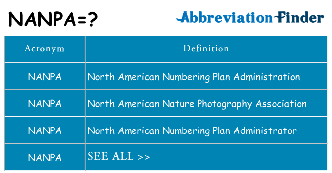 What does nanpa stand for