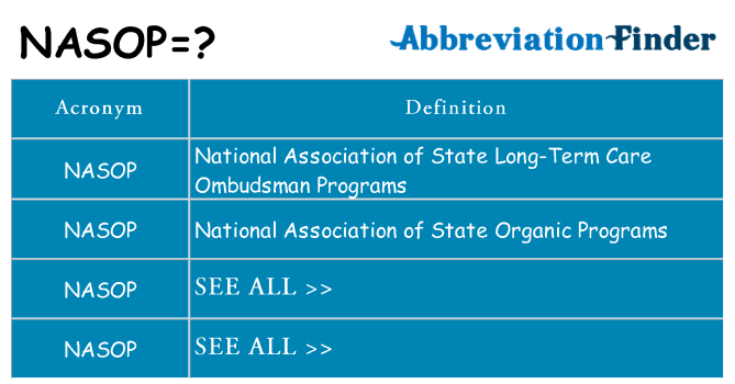 What does nasop stand for