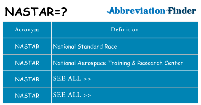 What does nastar stand for