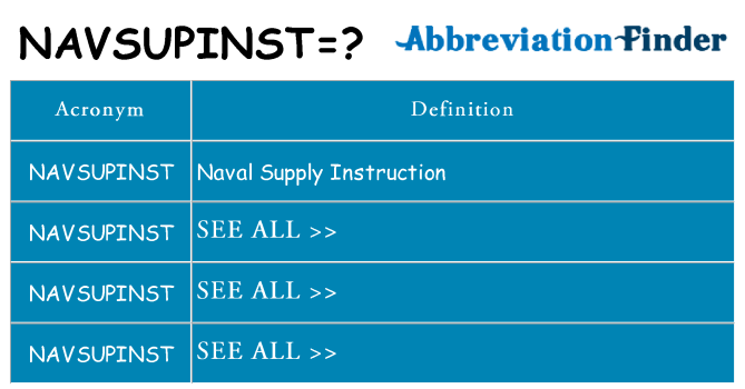 What does navsupinst stand for