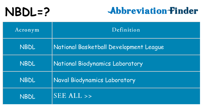 What does nbdl stand for