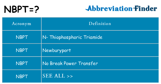 What does nbpt stand for