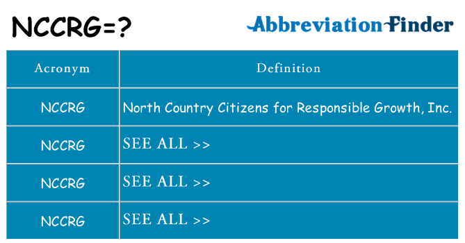 What does nccrg stand for