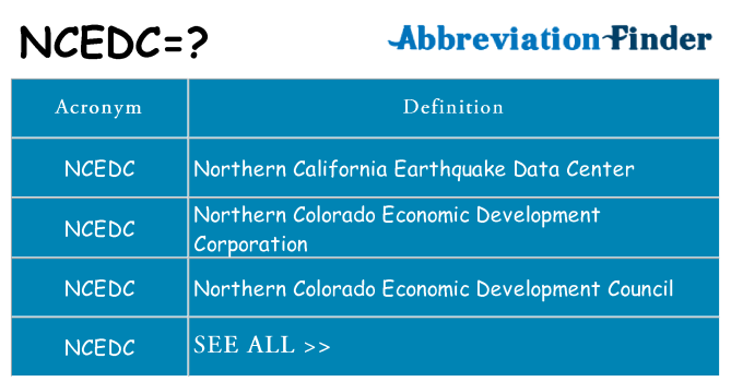 What does ncedc stand for