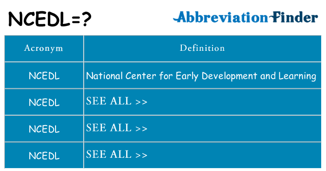 What does ncedl stand for