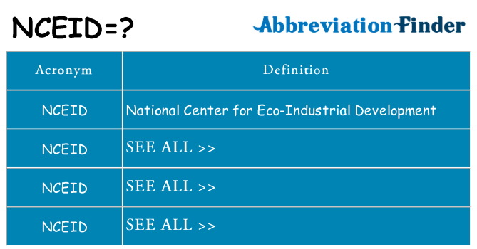 What does nceid stand for
