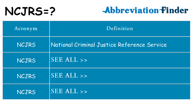 What does ncjrs stand for