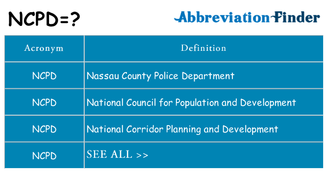 What does ncpd stand for
