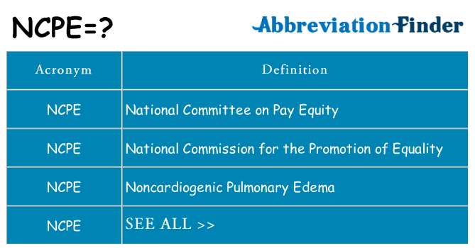 What does ncpe stand for