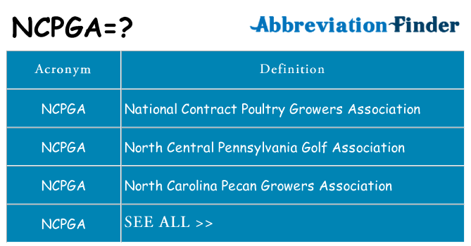 What does ncpga stand for