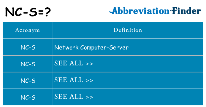 What does nc-s stand for