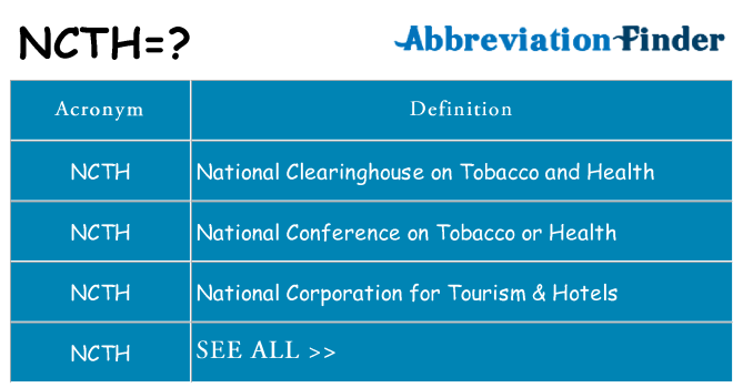 What does ncth stand for