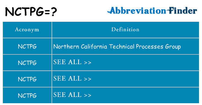 What does nctpg stand for