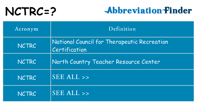 What does nctrc stand for