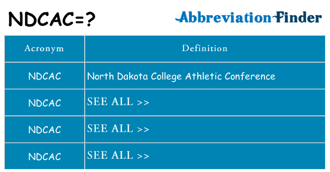 What does ndcac stand for
