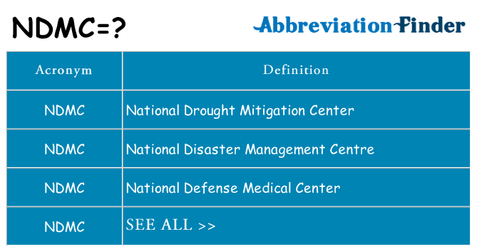 What does ndmc stand for