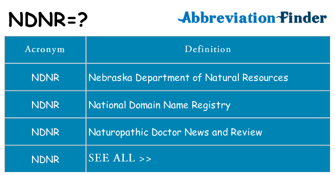 What does ndnr stand for