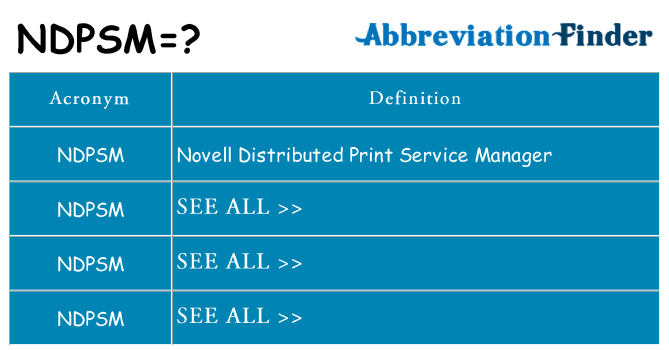 What does ndpsm stand for
